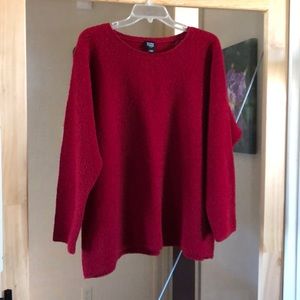 Eileen Fisher holiday red boucle sweater